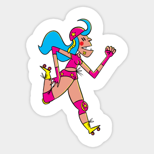 Roller Derby Girl Sticker